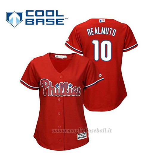 Maglia Baseball Donna Philadelphia Phillies J.t. Realmuto Cool Base Majestic Alternato Rosso